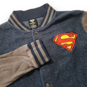 Superman Men's Medium Lightweight‎ Varsity Embroidered Jacket DC Comics Batman